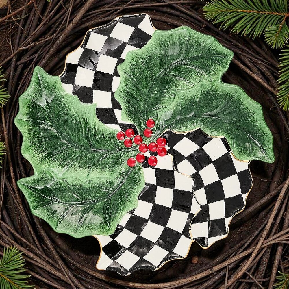 MacKenzie- Childs Holly Leaf Serving Platter - Picture 5 of 9